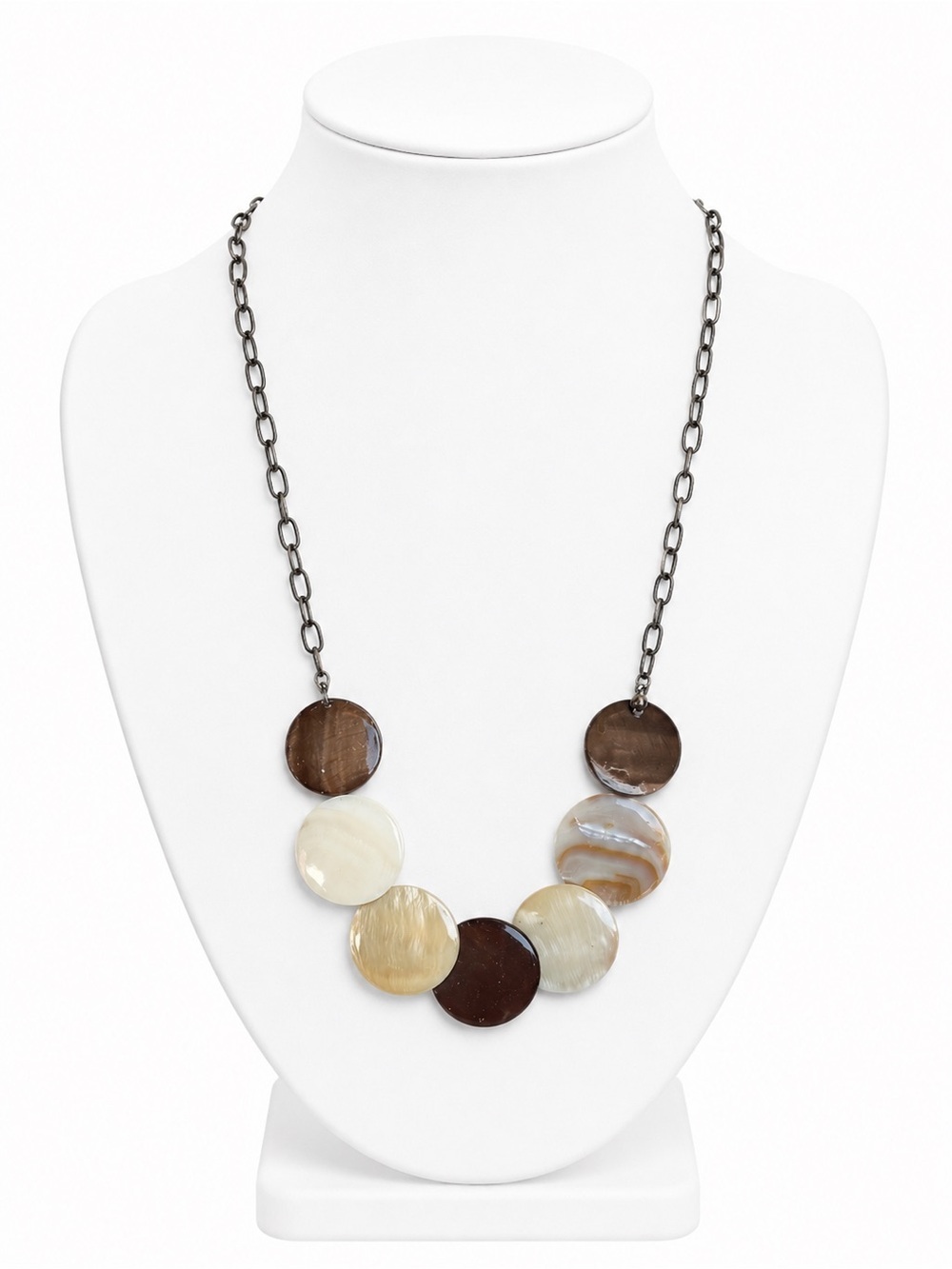 NWT Dress Barn Adjustable Neutral Cream Brown Necklace